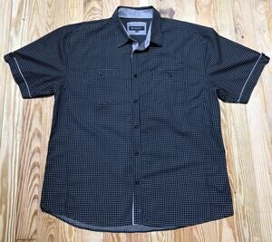 Knockout Jeans Button Up Shirt Mens 3XB Roll Tab Sleeves Black Gray